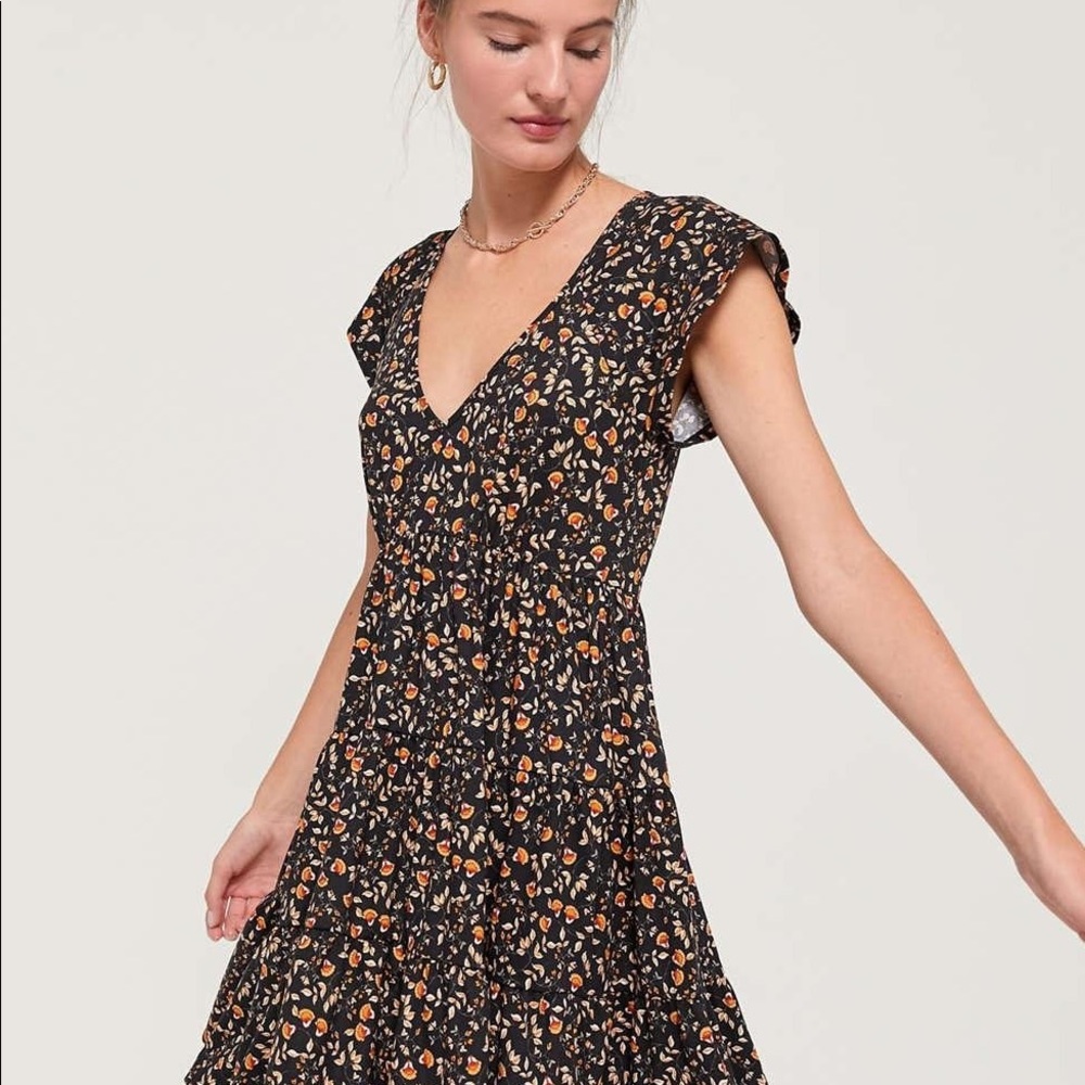 Urban Outfitters Julia Tiered Ruffle Mini Dress